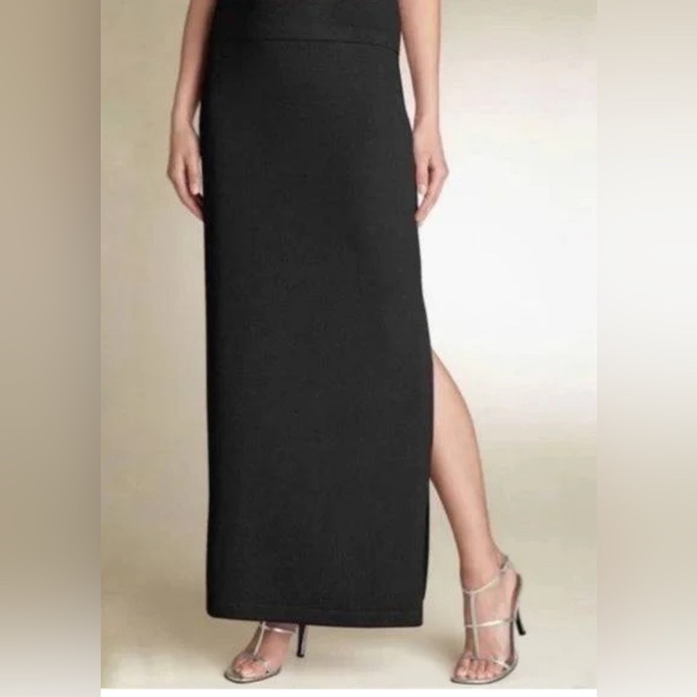 St. John Basics Long Maxi Black Skirt Size 6